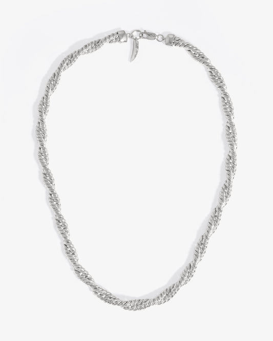 Missoma Marina Double Chain Necklace in silver-plated brass