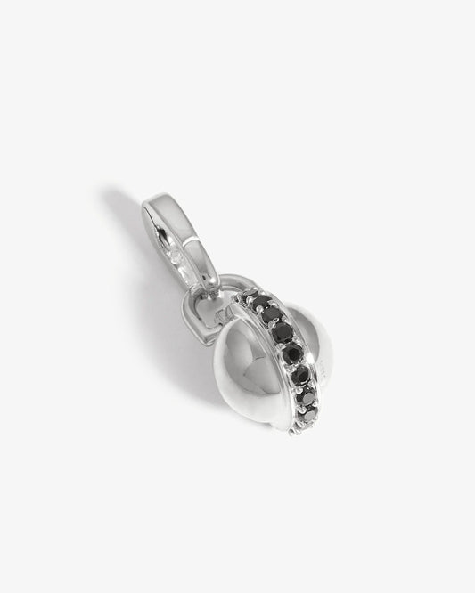 Missoma Black Pave Sphere Clip-On Pendant in silver-plated brass