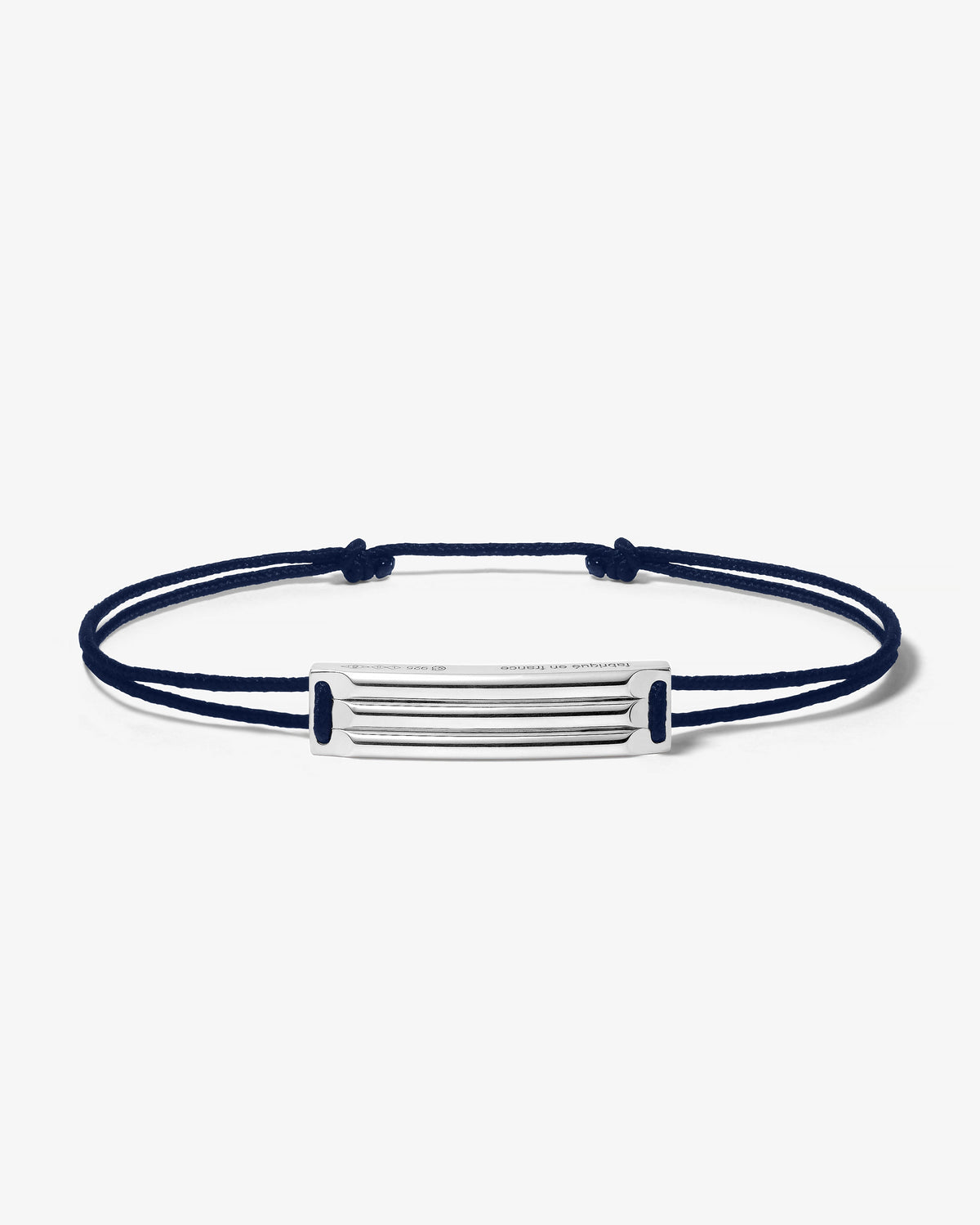 Le gramme 5g godron navy cord bracelet