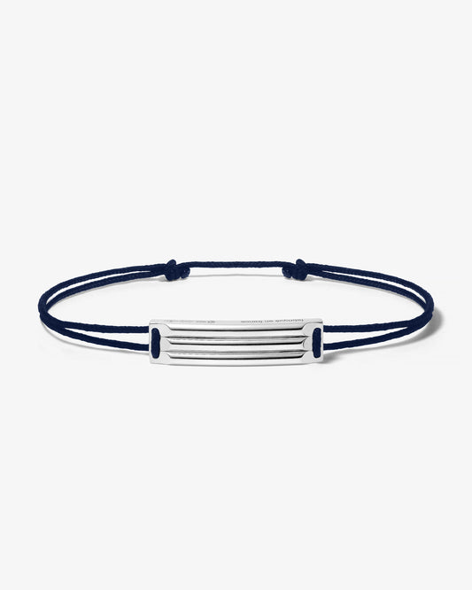 Le gramme 5g godron navy cord bracelet
