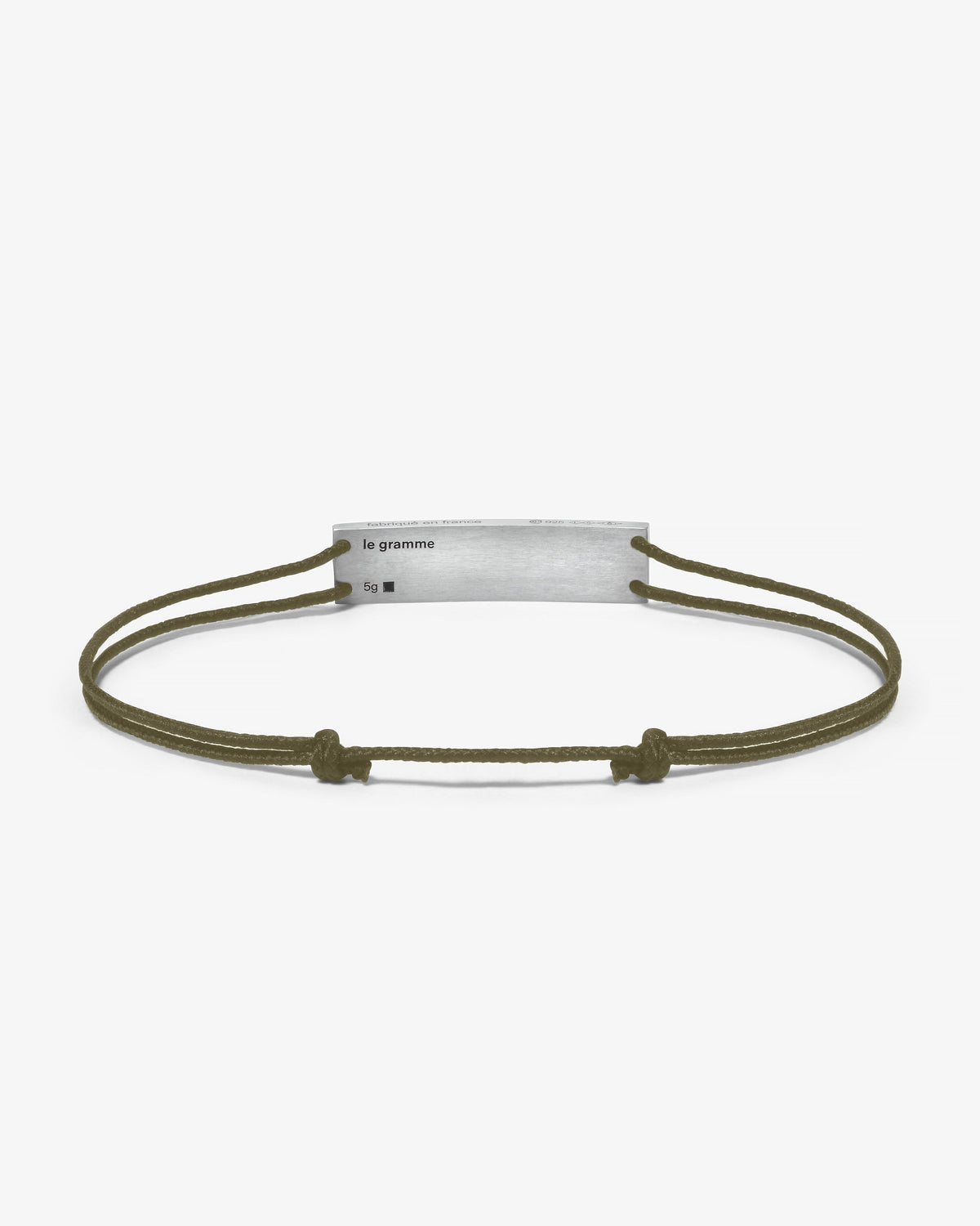 Le gramme 5g godron khaki cord bracelet