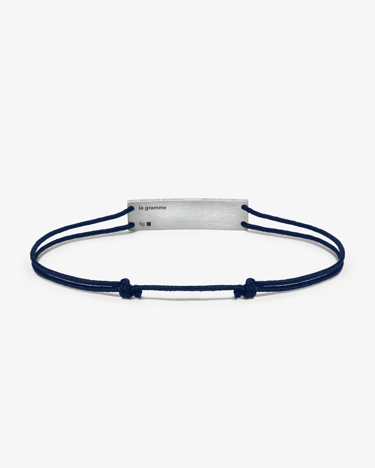 Le gramme 5g godron navy cord bracelet