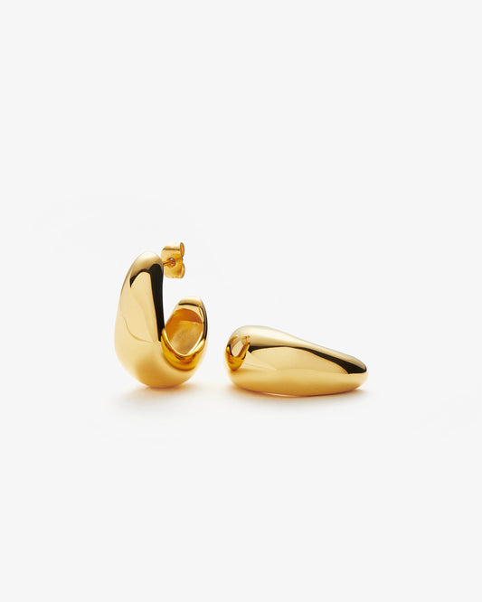 Missoma Dome Medium Hoop Earrings in gold-plated brass