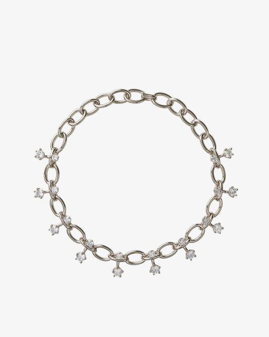 Panconesi Diamanti Chain Necklace in rhodium-plated brass