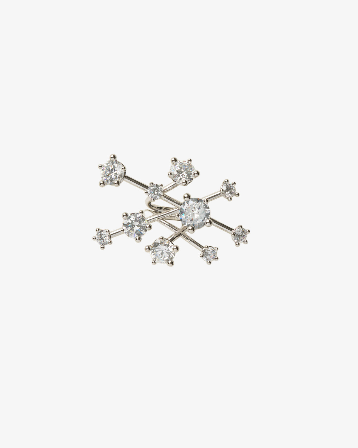 Panconesi Diamanti Nova Ring in rhodium-plated brass