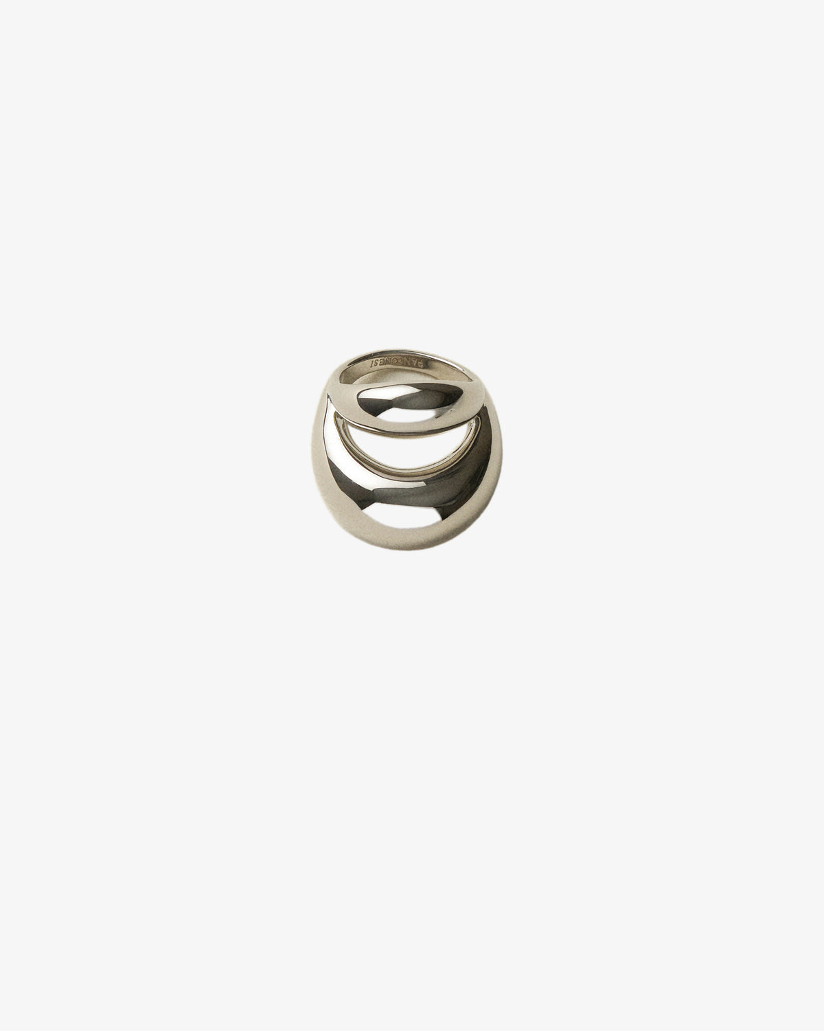 Panconesi Double Blow Up Ring in rhodium-plated copper