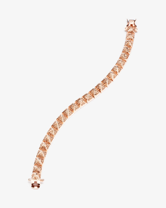 Eddie Borgo Pave Pyramid Bracelet in rose gold-plated brass