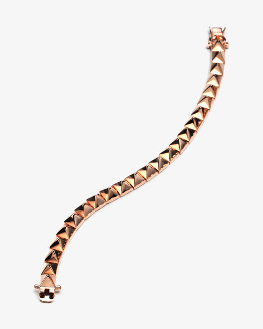 Eddie Borgo Pyramid Bracelet in rose gold-plated brass