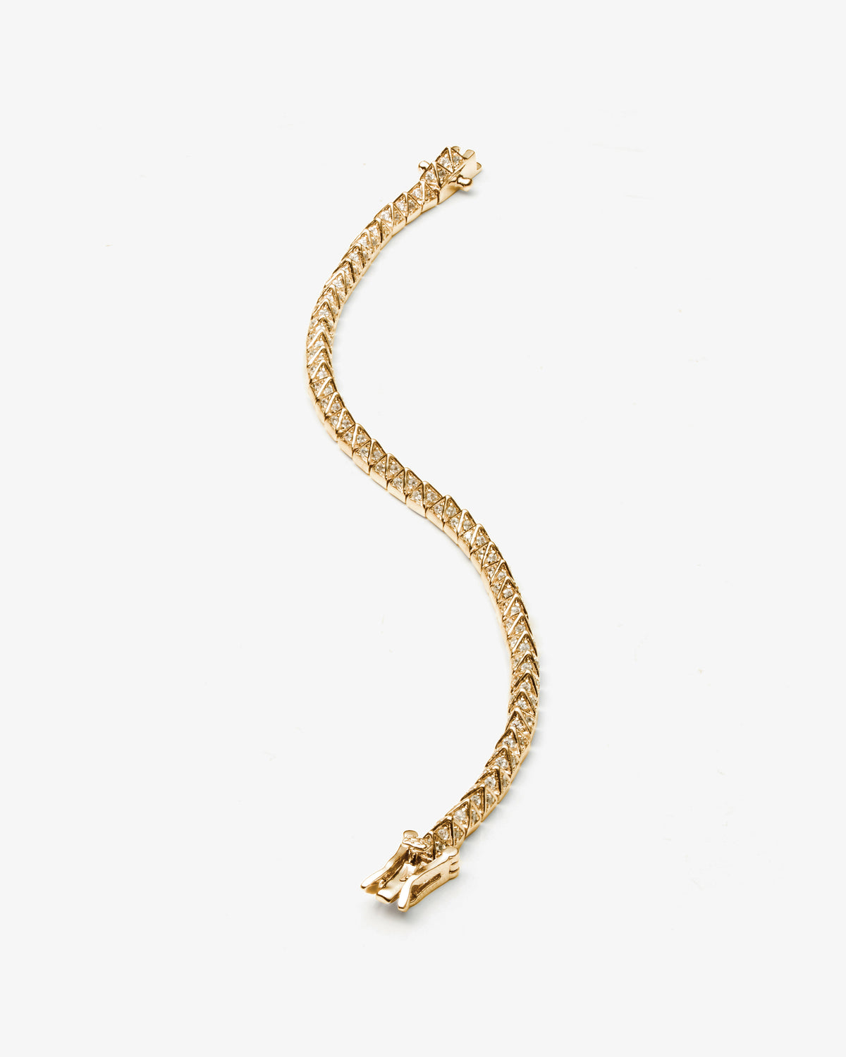 Eddie Borgo Pave Pyramid Tennis Bracelet in gold-plated brass, alternate view