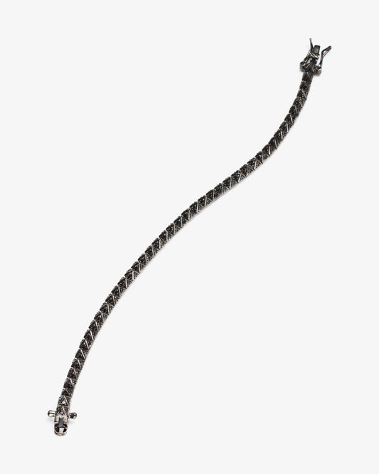 Eddie Borgo Pave Pyramid Tennis Bracelet in blackened silver-plated brass