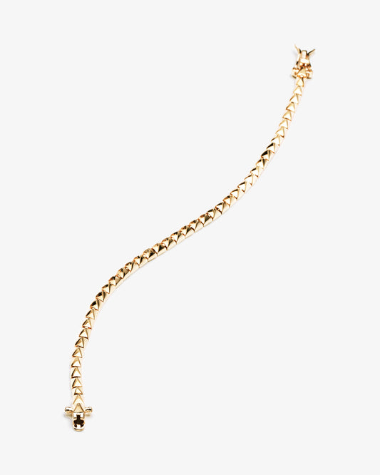 Eddie Borgo Pyramid Tennis Bracelet in gold-plated brass