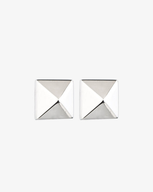 Eddie Borgo Pyramid Stud Earrings in silver-plated brass
