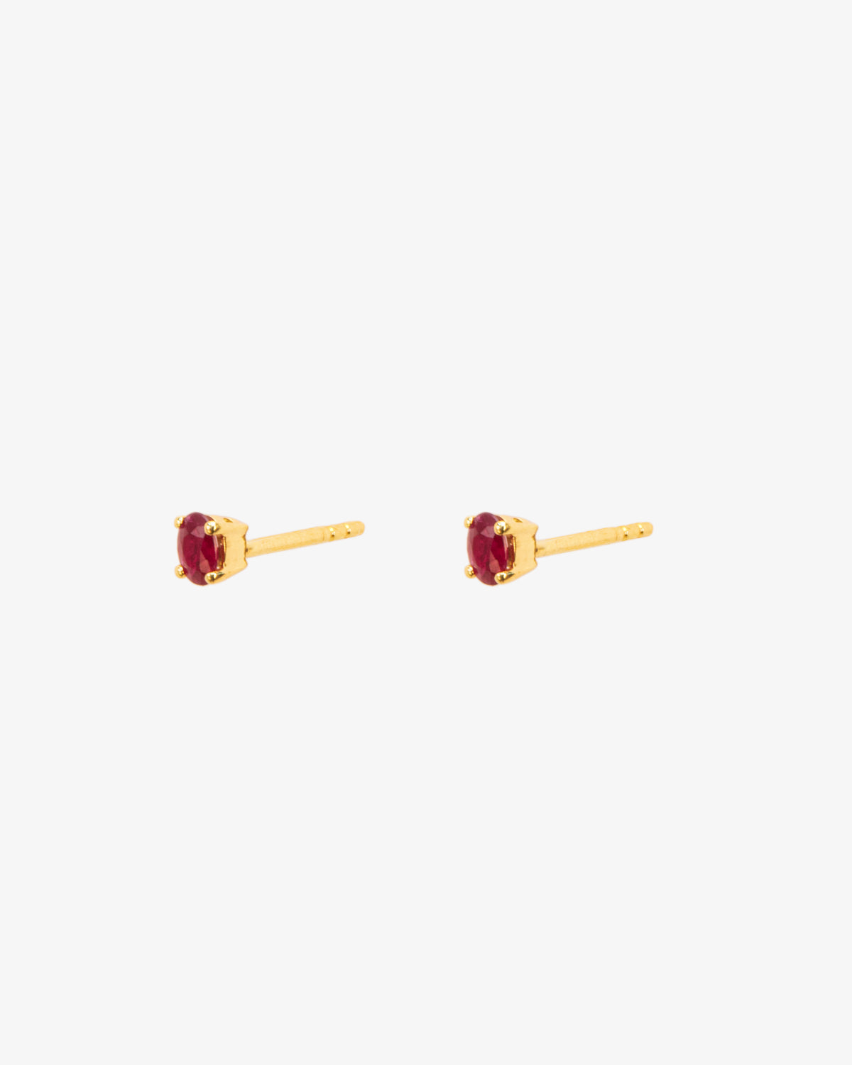 Wouters & Hendrix Gold 18K Gold Ruby Stud Earrings, side view
