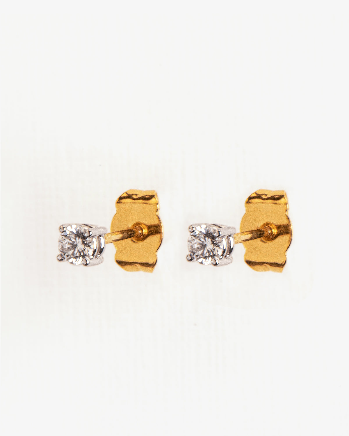 Wouters & Hendrix Gold 18K White and Yellow Gold 0.26ct Diamond Stud Earrings