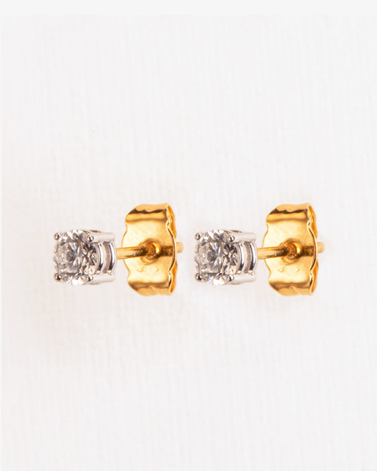 Wouters & Hendrix Gold 18K White and Yellow Gold 0.48ct Diamond Stud Earrings