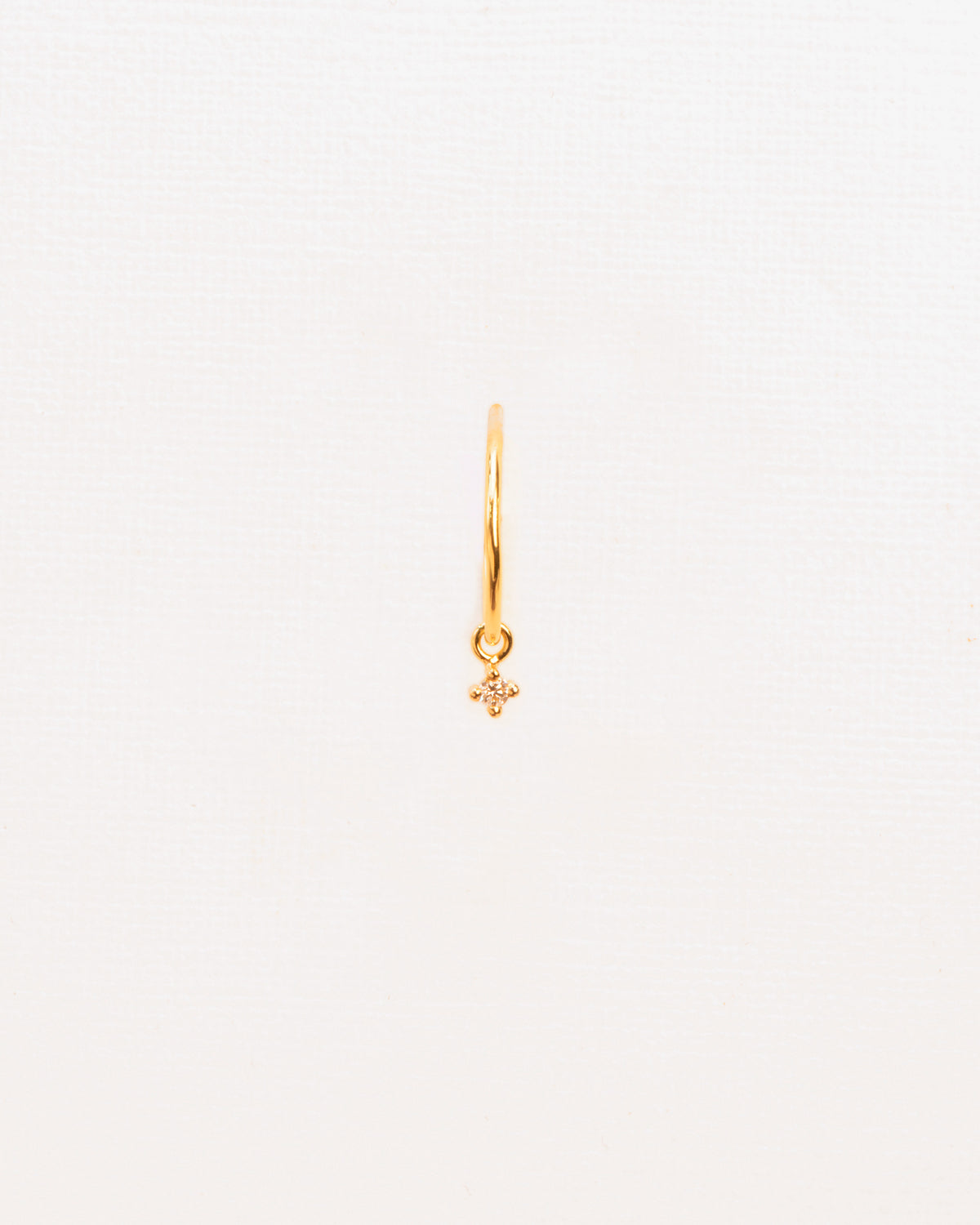 Wouters & Hendrix Gold 18K Gold Diamond Drop Hoop Single Earring