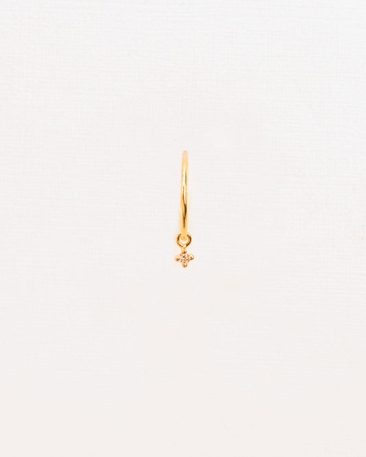 Wouters & Hendrix Gold 18K Gold Diamond Drop Hoop Single Earring