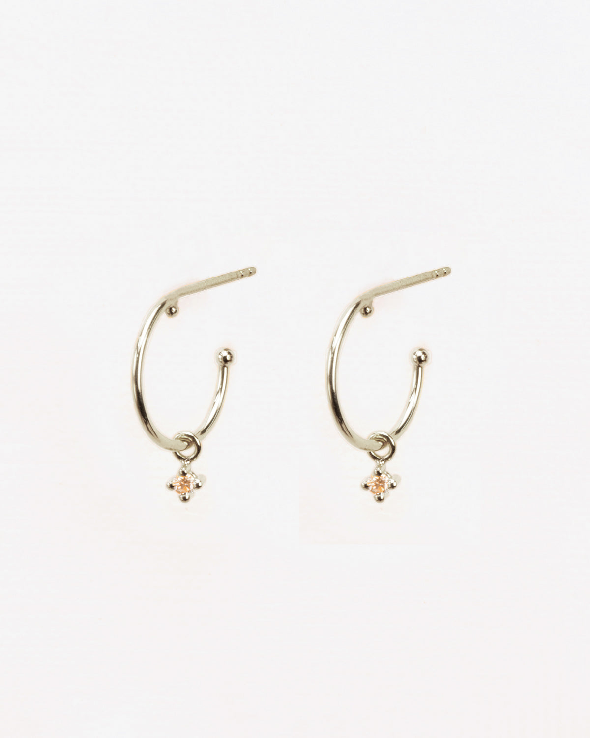 Wouters & Hendrix Gold 18K White Gold Diamond Drop Hoop Earrings