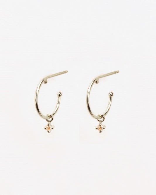 Wouters & Hendrix Gold 18K White Gold Diamond Drop Hoop Earrings