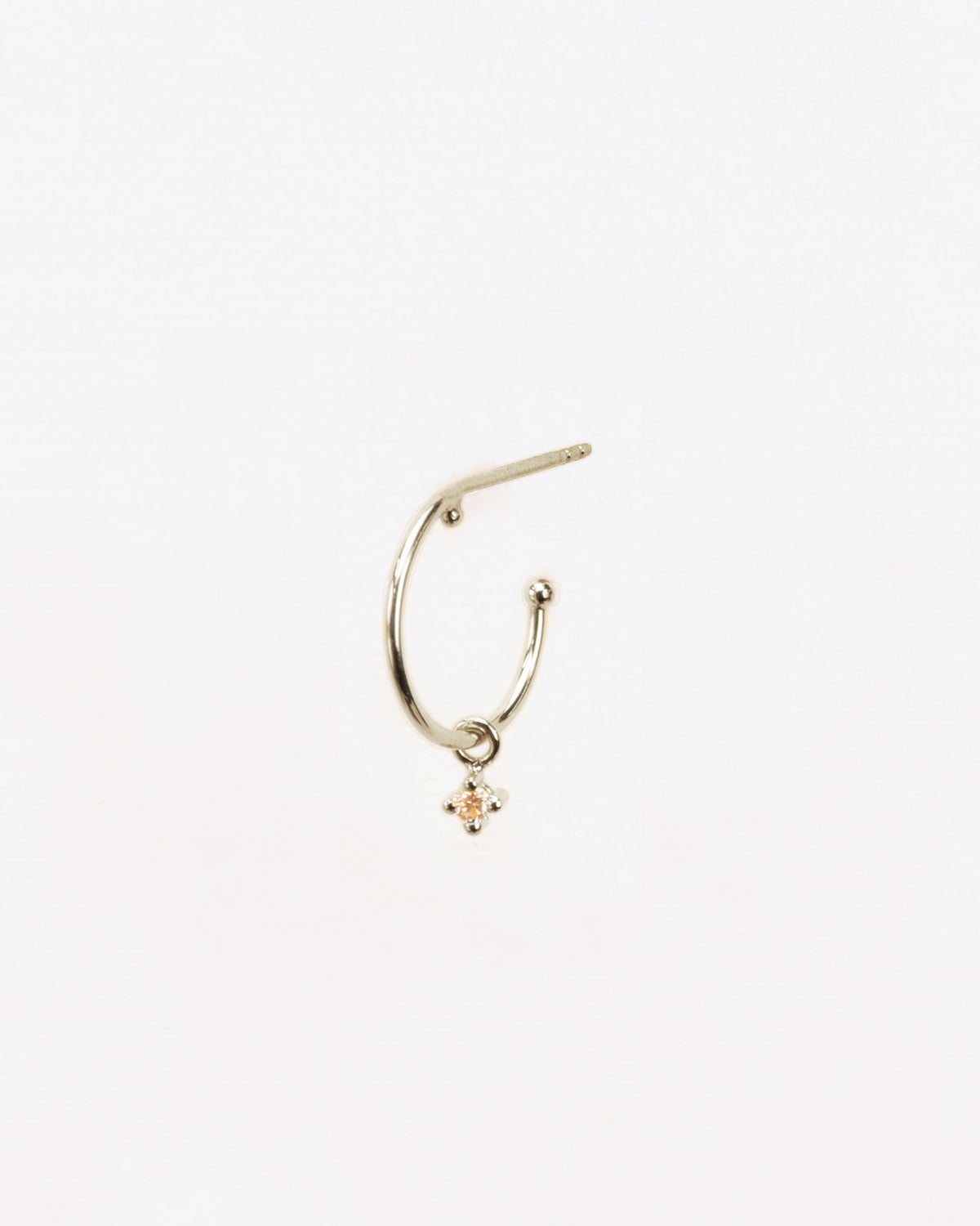 Wouters & Hendrix Gold 18K White Gold Diamond Drop Hoop Earrings, side view 2