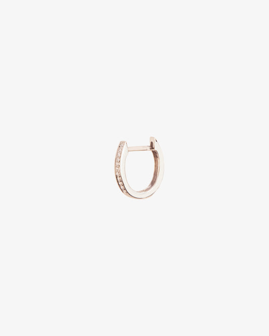 Wouters & Hendrix Gold 18K White Gold Pave Diamond Hoop Single Earring