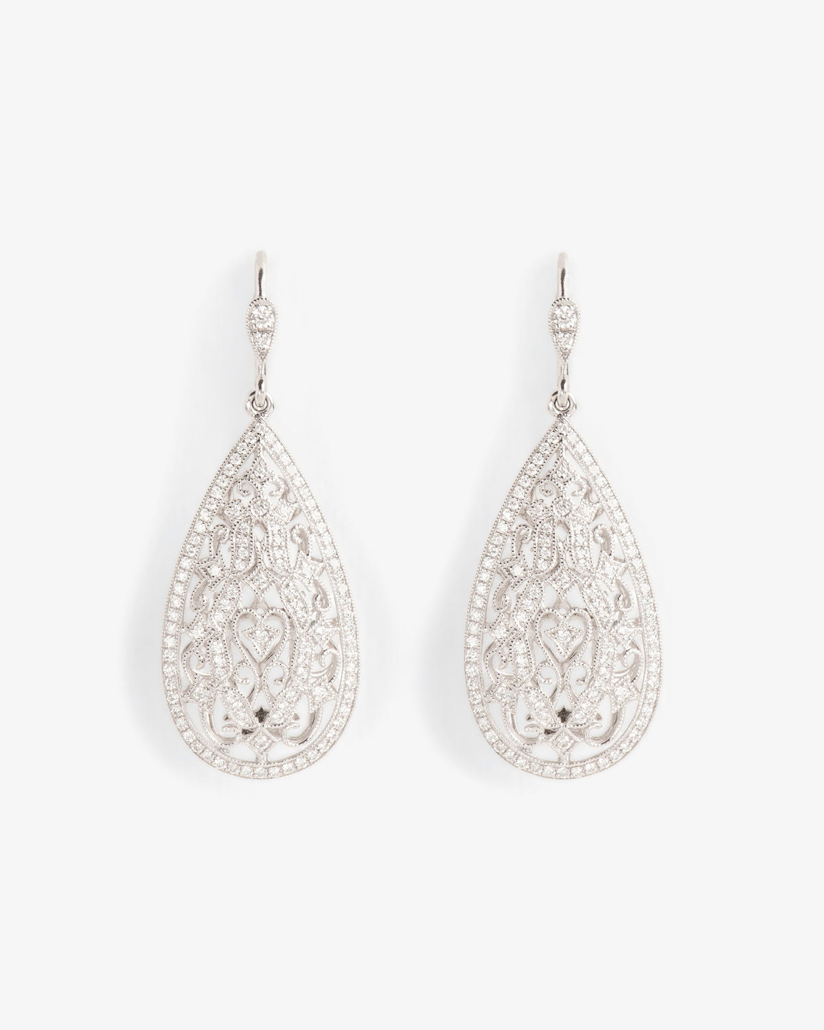 Wouters & Hendrix Gold 18K White Gold Diamond Drop Earrings