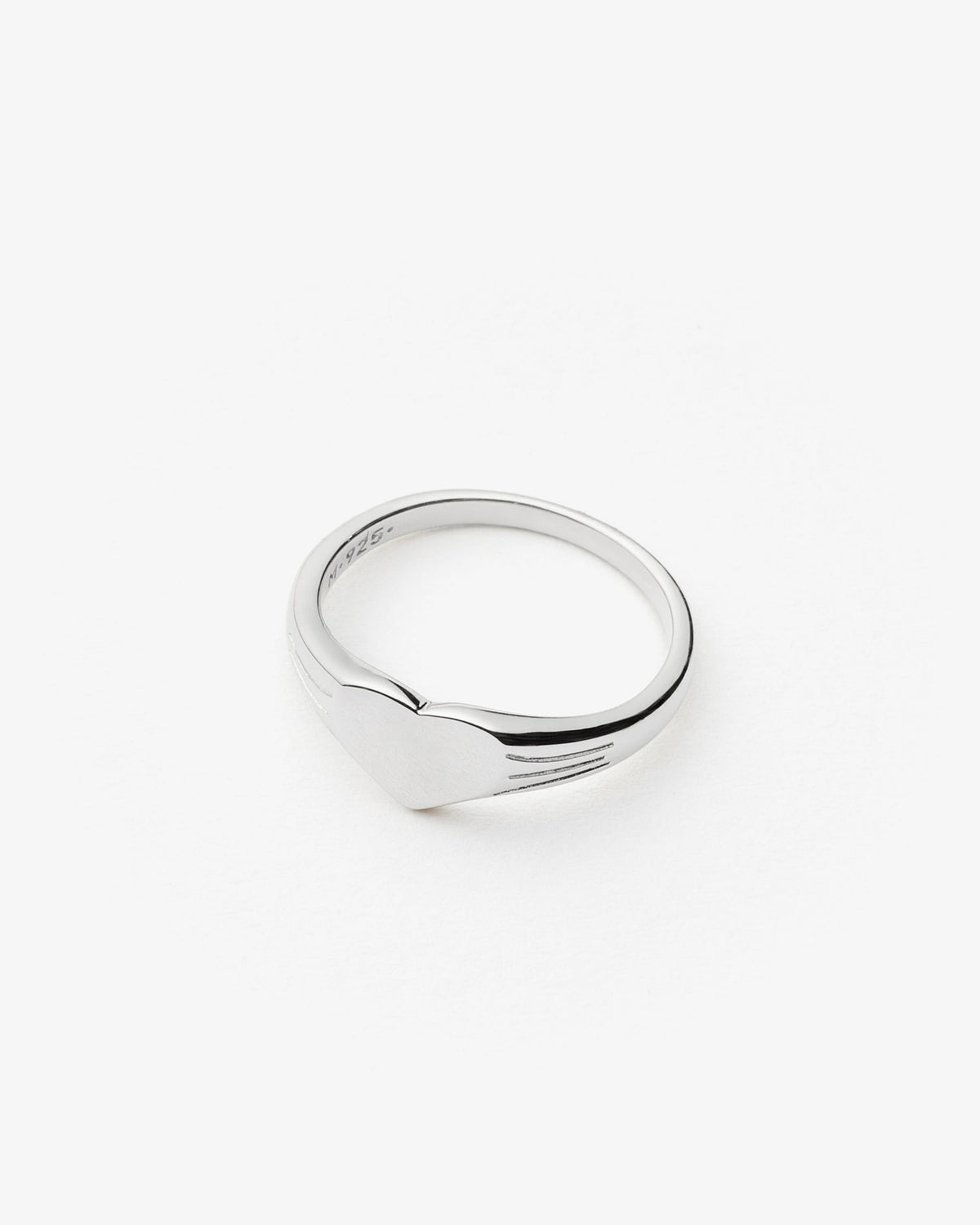 Missoma Engravable Heart Signet Ring in silver-plated brass, view 2