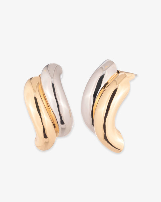 Eddie Borgo Torsade Stud Earrings in silver and gold tone