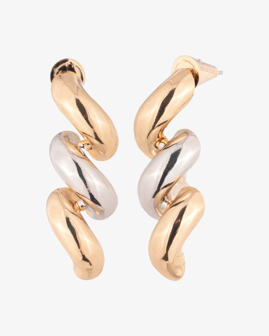 Eddie Borgo Torsade Drop Earrings in silver and gold tone