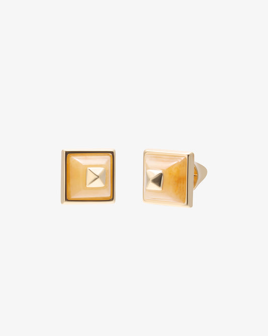 Eddie Borgo Sugarloaf Pyramid Aragonite Studs in gold-plated brass