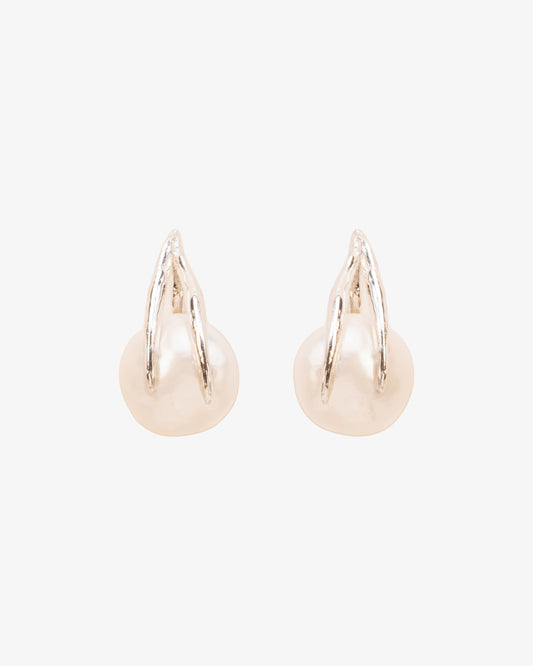 Wouters & Hendrix Leaf and Pearl Stud Earrings