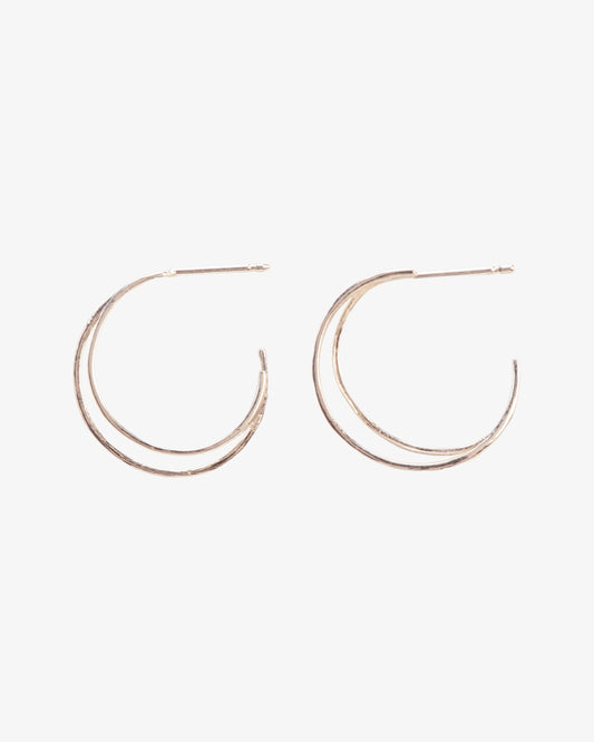 Wouters & Hendrix Doubled Hammered Hoop Earrings