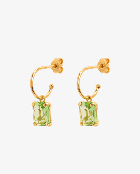 Peridot Crystal Hoop Earrings