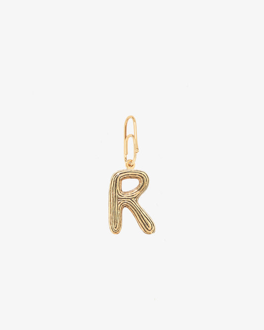 Aurelie Bidermann Mini R Charm in gold-plated brass
