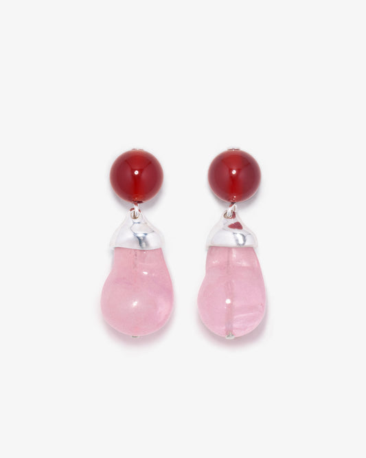 Completed Works – Pink And Red Resin Earrings