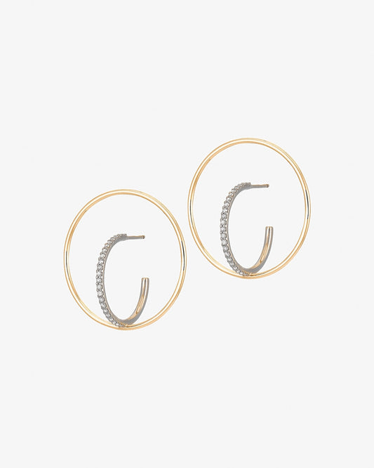 Charlotte Chesnais Fine 18K Gold Saturn Diamond Earrings
