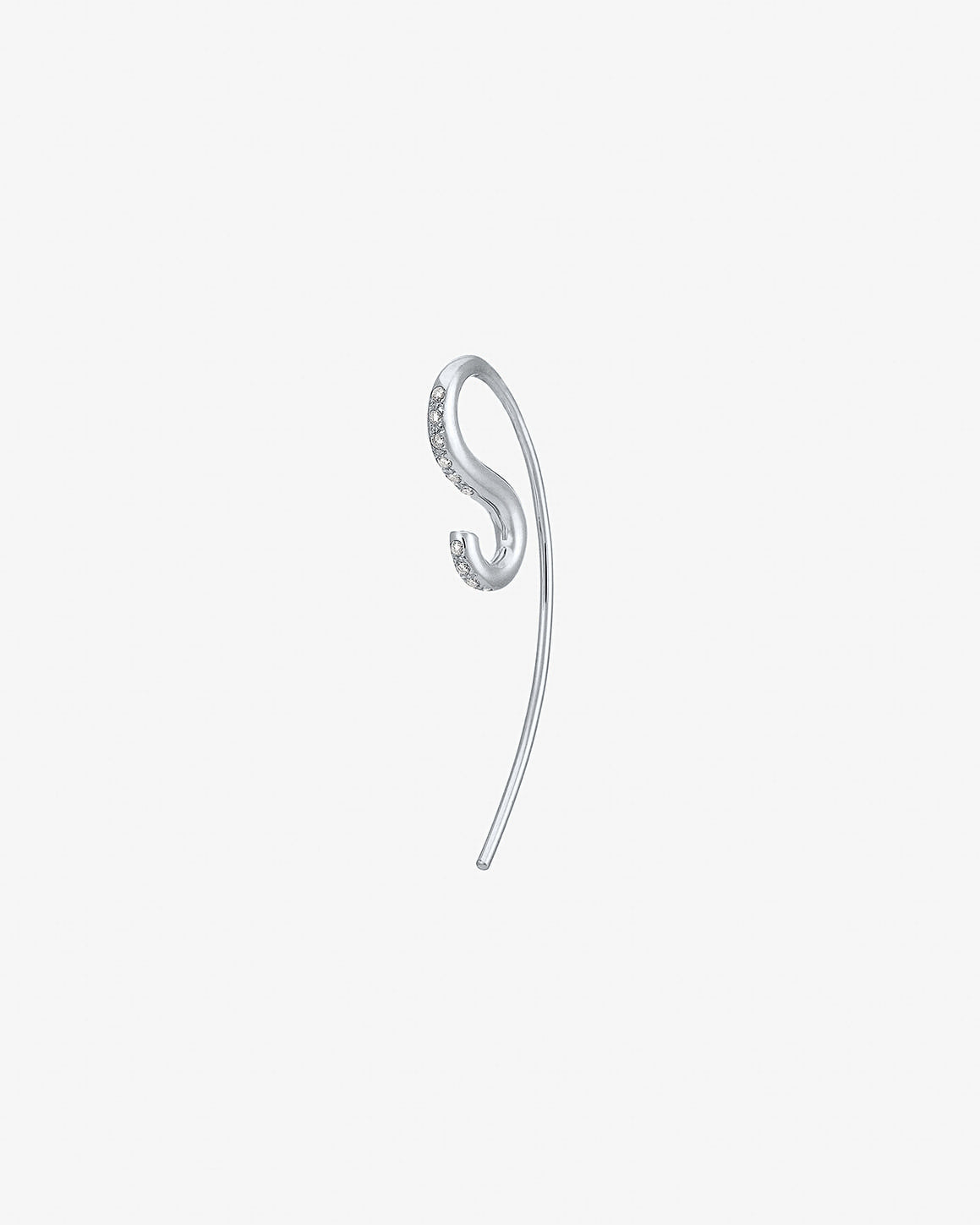 Charlotte Chesnais Fine 18K White Gold Small Hook Diamond Earring