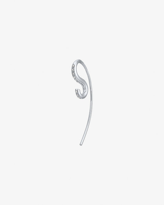 Charlotte Chesnais Fine 18K White Gold Small Hook Diamond Earring