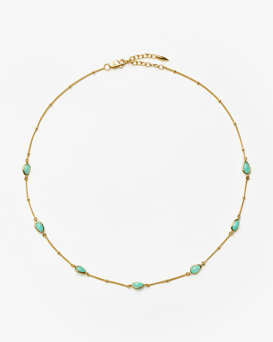 Missoma Magma Amazonite Charm Choker in gold-plated sterling silver