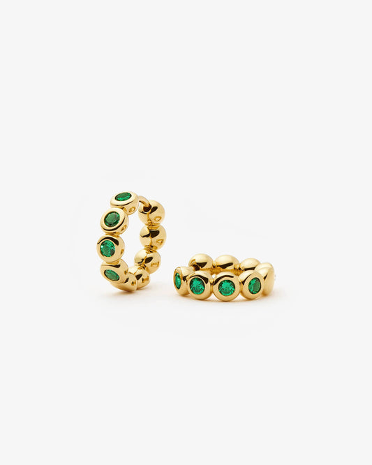 Missoma Tennis Small Hoop Earrings in gold-plated brass