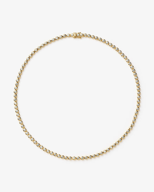 Missoma Tennis Round Necklace in gold-plated brass