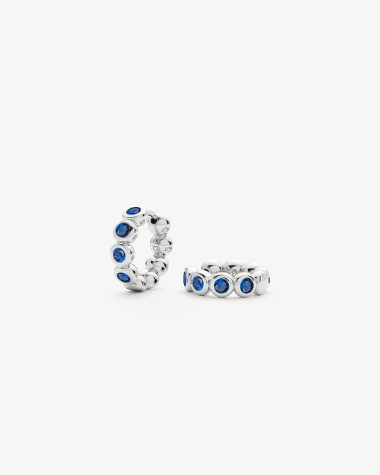 Missoma Tennis Small Hoop Earrings in silver-plated brass