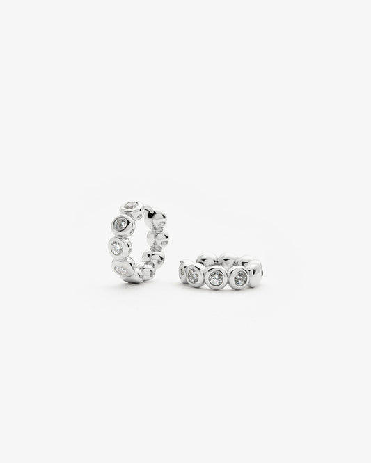 Missoma Tennis Small Hoop Earrings in silver-plated brass