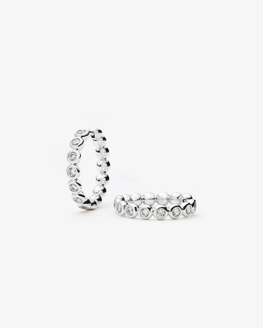 Missoma Tennis Classic Hoop Earrings in silver-plated brass