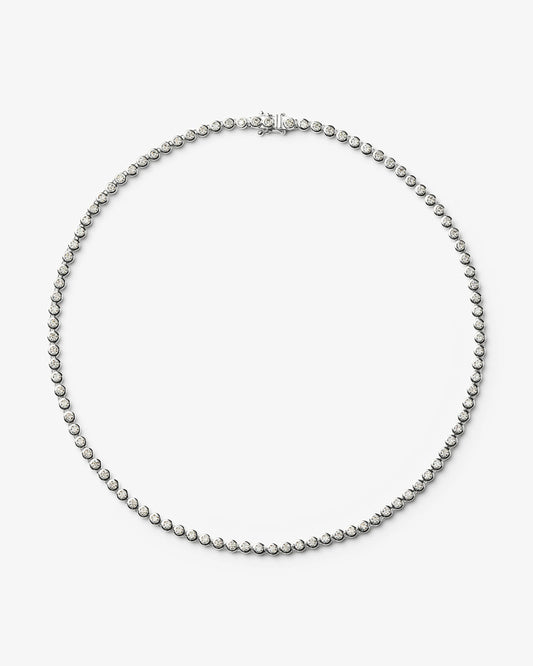 Missoma Tennis Round Necklace in silver-plated brass