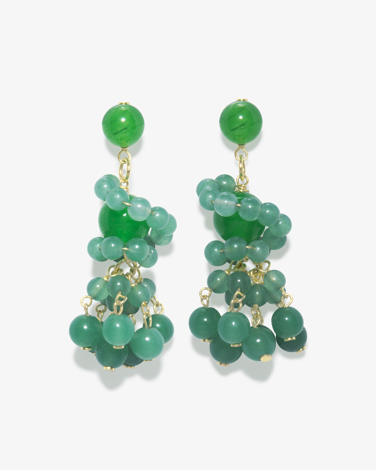Completed Works – Green Agate Earrings