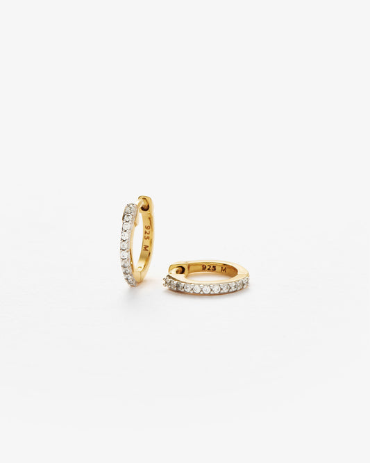 Missoma Classic Pave Huggie Earrings in gold-plated sterling silver