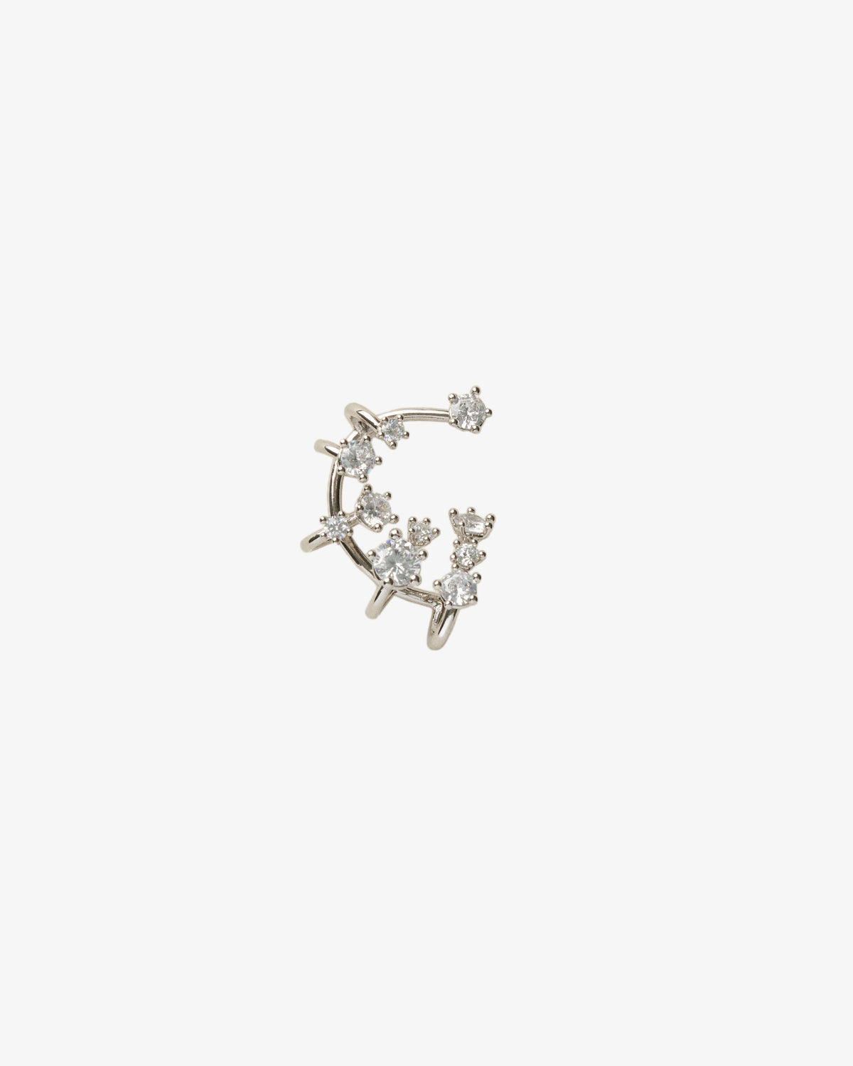 Panconesi Kismet Ear Cuff in rhodium-plated brass
