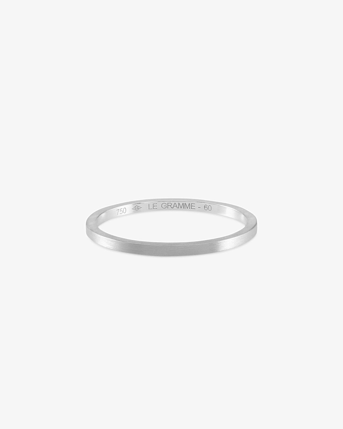 Le gramme 2g brushed 18k white gold band ring