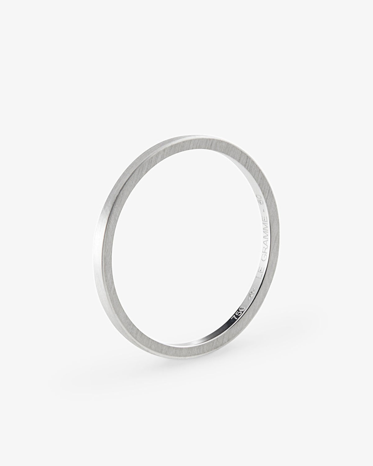 Le gramme 2g brushed 18k white gold band ring